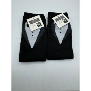 NEW 2 Black Tie Quarter Length Socks Gift Adult One Size OSFM